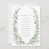 Sage green foliage Spring Chic Seating Chart card  招待状 (正面)