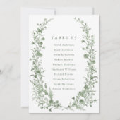 Sage green foliage Spring Chic Seating Chart card  招待状 (裏面)