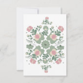 Sage Green Folk Floral Wedding RSVP (裏面)