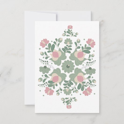 Sage Green Folk Floral Wedding RSVP (裏面)