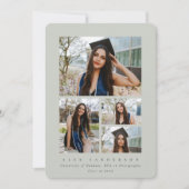 Sage Green Frame 4ミニマル写真卒業 案内状 (正面)