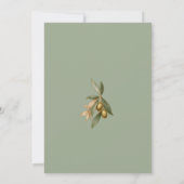 Sage Green French Botanical Wedding 招待状 (裏面)