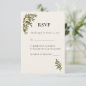 Sage Green French Botanical Wedding RSVP (スタンド正面)