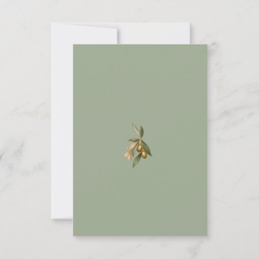 Sage Green French Botanical Wedding RSVP (裏面)