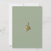 Sage Green French Botanical Wedding Save the Date セーブザデート (裏面)