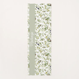 Sage Green French Country Chic Olive Name Monogram ヨガマット