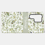 Sage Green French Country Chic Olive Name Monogram Samsung Galaxyケース (裏面横)