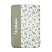 Sage Green French Country Olive Monogram バスマット (正面縦)