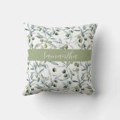 Sage Green French Country Olive Name  クッション (裏面)