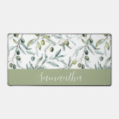 Sage Green French Country Olive Name デスクマット (正面)