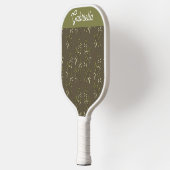 Sage green French country Olive pattern name ピックルボールラケット (左)