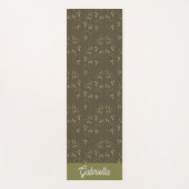 Sage green French country Olive pattern name ヨガマット (正面)