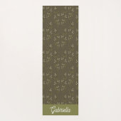 Sage green French country Olive pattern name ヨガマット (裏面)