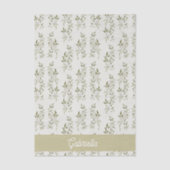 Sage green French country Olive pattern Name 薄葉紙 (正面)