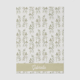 Sage green French country Olive pattern Name 薄葉紙