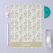 Sage green French country Olive pattern Name 薄葉紙 (クラフト)