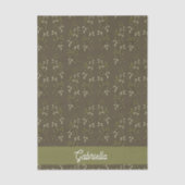 Sage green French country Olive pattern Name 薄葉紙 (正面)