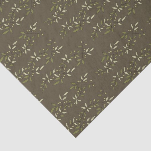 Sage green French country Olive pattern Name 薄葉紙 (詳細)