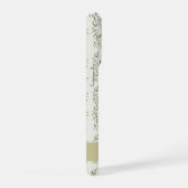 Sage green French country Olive pattern Name iPhoneケース (右側面)