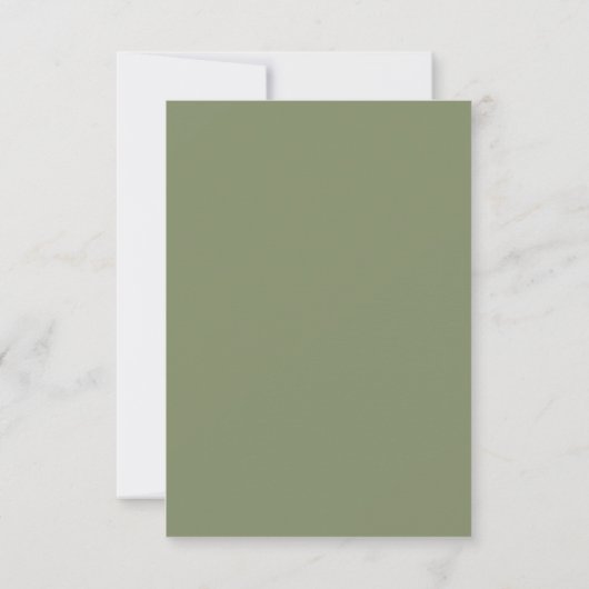 Sage Green French Floral RSVP Card with QR Code 招待状 (裏面)