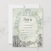 Sage Green Garden Arch ウェディング返信状 By 出欠カード (裏面)