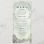 Sage Green Garden Arch Botanical Wedding Reception メニュー (正面)
