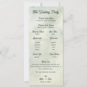 Sage Green Garden Arch Wedding Ceremony Program 招待状 (裏面)