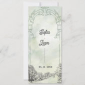 Sage Green Garden Arch Wedding Ceremony Program 招待状 (正面)
