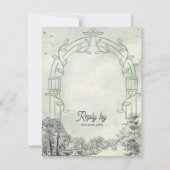 Sage Green Garden Arch Wedding Reply By 出欠カード (正面)