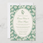 Sage Green Garden Chinoiserie Wedding Invitation 招待状 (正面)
