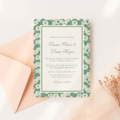 Sage Green Garden Chinoiserie Wedding Invitation 招待状