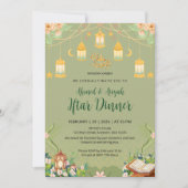 Sage Green Garden Floral Ramadan Iftar Invitation 招待状 (正面)