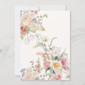 Sage green garden flower spring Bridal shower 招待状 (裏面)