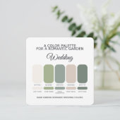 Sage Green Garden Wedding Color Palette Card 招待状 (スタンド正面)