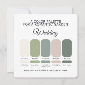 Sage Green Garden Wedding Color Palette Card 招待状 (正面)