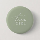 Sage Green Genderお洒落 Reveal Team Girl 缶バッジ (正面)