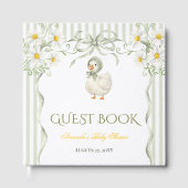 Sage Green Gender Neutral Silly Goose Baby Shower ゲストブック (正面)