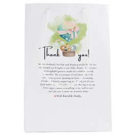 Sage Green Gender Reveal Safの抱き枕に感謝 ミディアムペーパーバッグ