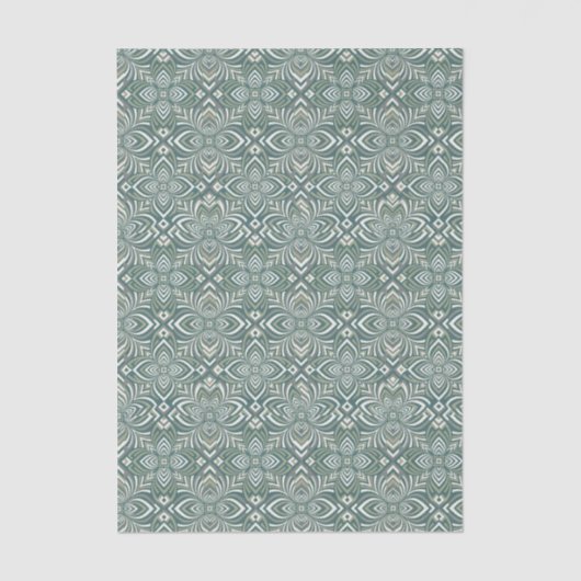 Sage Green Geometric Pattern 薄葉紙 (正面)