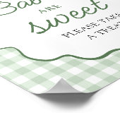 Sage Green Gingham Bow Golf Babies are Sweet Sign ポスター (角)