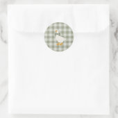 Sage Green Gingham Buffalo Check Baby Shower  ラウンドシール (バッグ)
