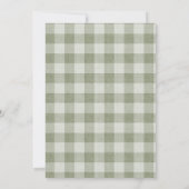 Sage Green Gingham Buffalo Check Goose Baby Shower 招待状 (裏面)