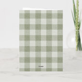 Sage Green Gingham Buffalo Check Linen Texture  カード (裏面)
