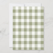 Sage Green Gingham Bunny Baby Shower Invitation 招待状 (裏面)