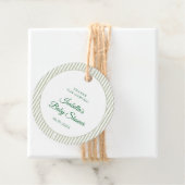 Sage Green Gingham Classic Elegant Baby Shower フェイバータグ (インサイチュ)