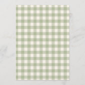 Sage Green Gingham Couples Baby Shower 招待状 (裏面)