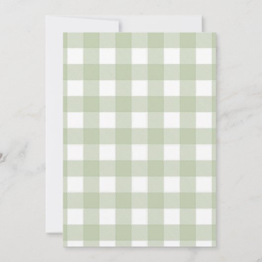 Sage Green Gingham First Holy Communion Invitation 招待状 (裏面)