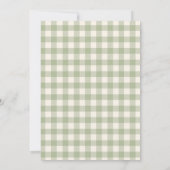 Sage Green Gingham Floral Bow Couples Shower 招待状 (裏面)