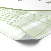 Sage Green Gingham Golf 1st Birthday Welcome Sign ポスター (角)