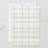 Sage Green Gingham Golf Birthday Invitation 招待状 (裏面)